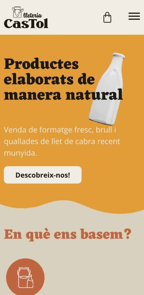 Web Lleteria Castol vista mobil